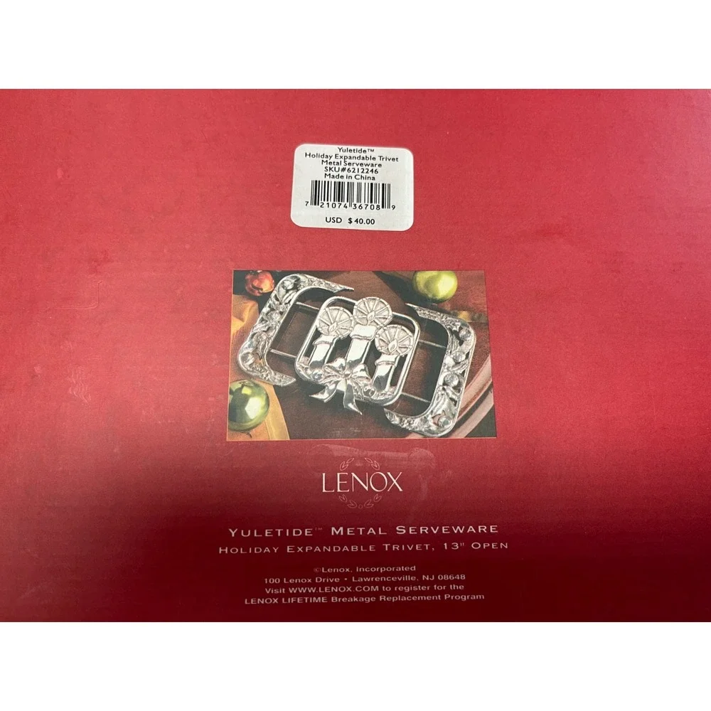 Lenox Yuletide Metal Serveware‎ Holiday Expandable Trivet – New in Open Box